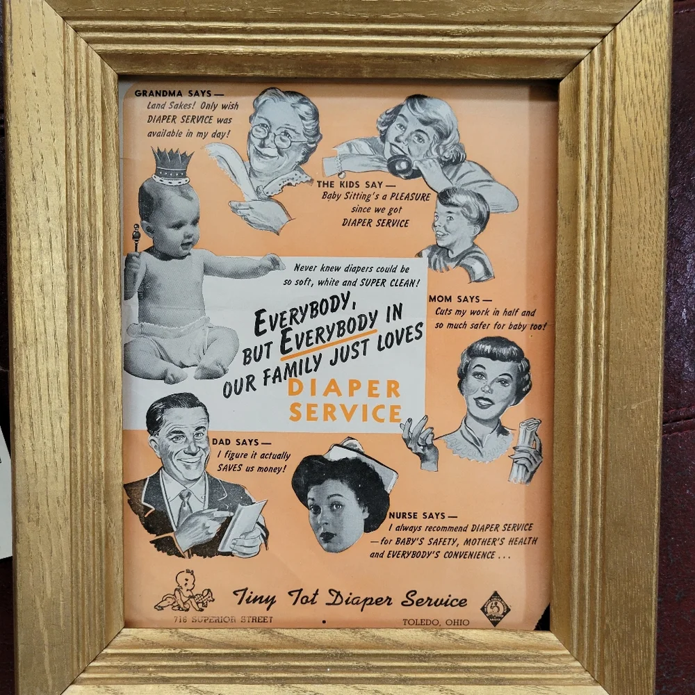 Vintage Baby Diaper Tiny Tot Ephemera ~ Baby Shower ~ Scrapbook ~ Crafts ~ FINAL